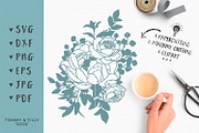 Peony Flowers - Wedding SVG Clipart