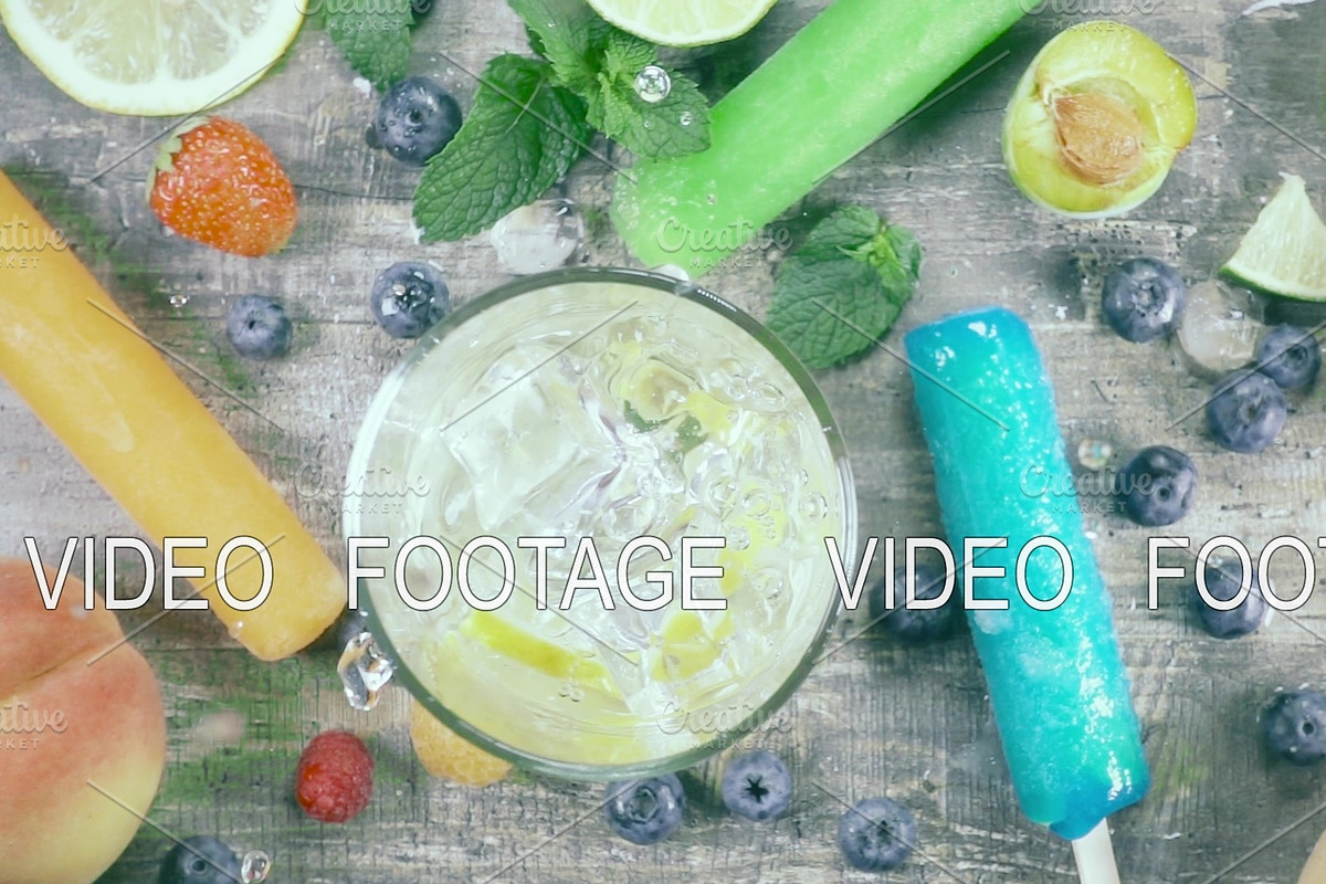 Slow motion fruit drink with ice top in Graphics - product preview 8