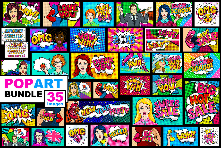 35 images in pop art style
