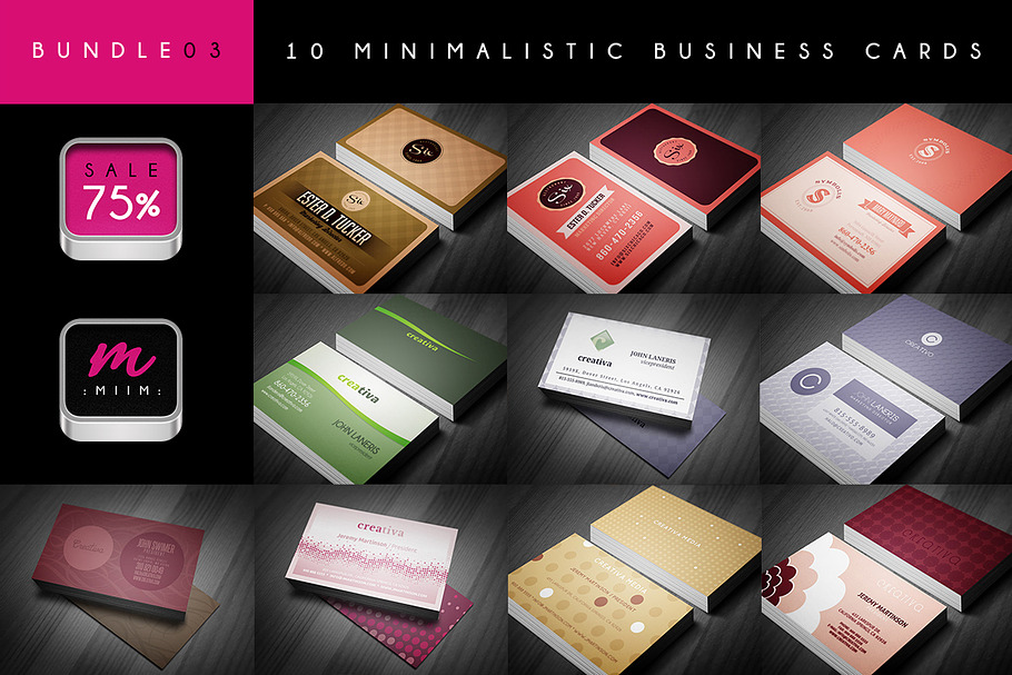 (Sale -75%) Business Cards Bundle 03 in Business Card Templates - product preview 8