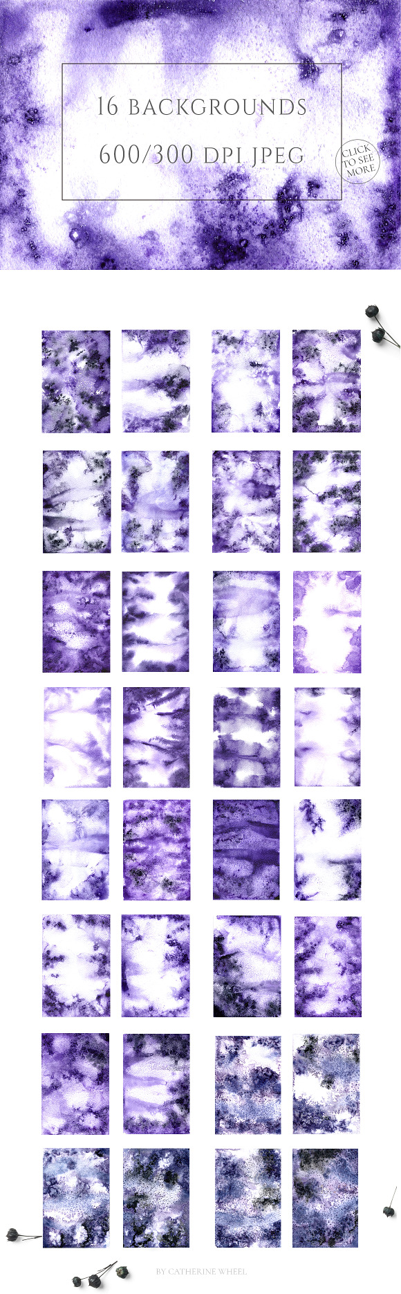 Ultra-Violet Watercolor Texture in Textures - product preview 2