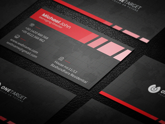 Dark Corporate Business Card in Business Card Templates - product preview 2