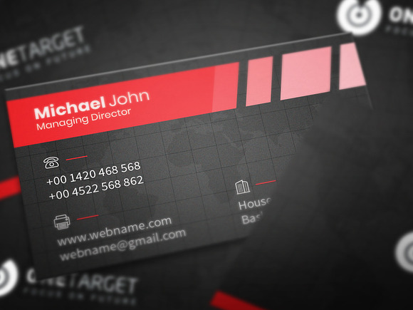 Dark Corporate Business Card in Business Card Templates - product preview 3