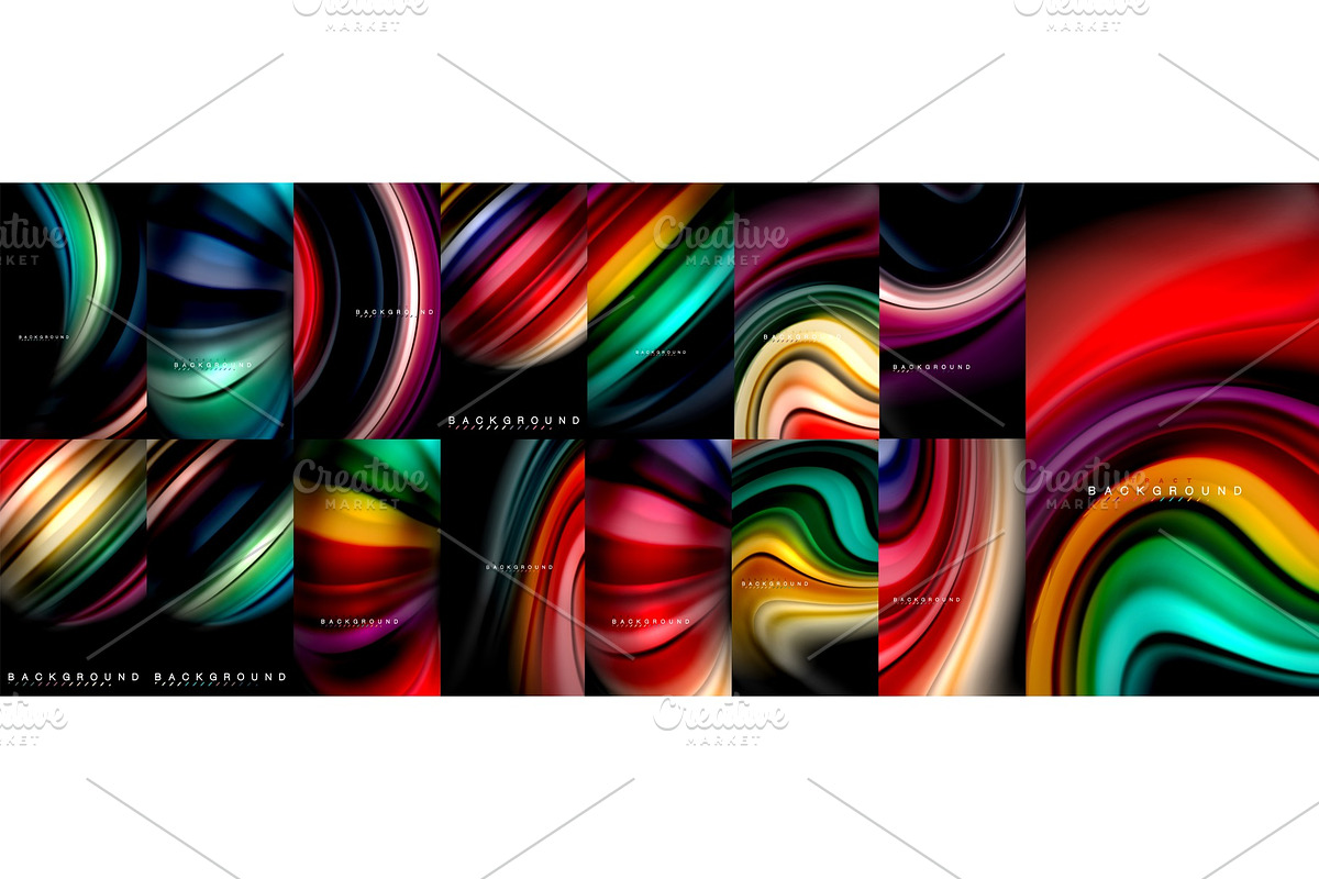 Fluid color flow abstract background in Illustrations - product preview 8