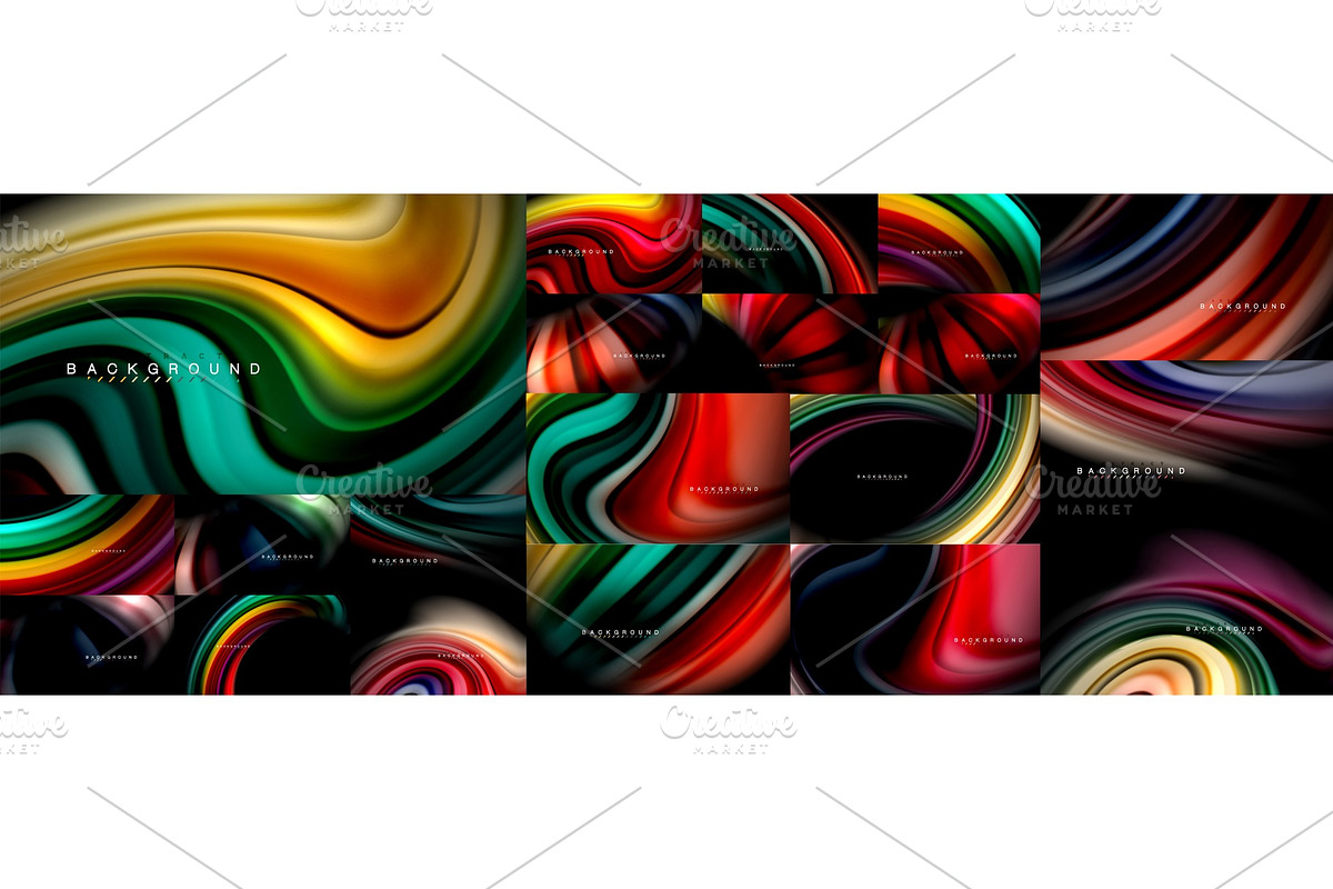 Fluid color flow abstract background in Illustrations - product preview 8