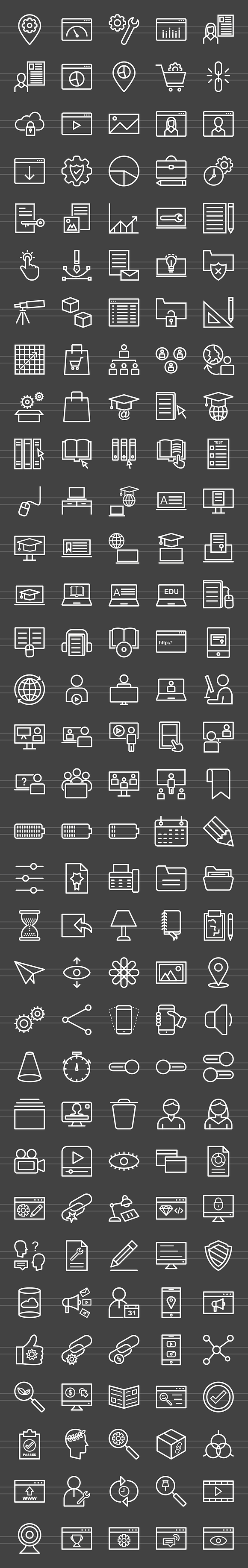 166 Web Line Inverted Icons in Graphics - product preview 1
