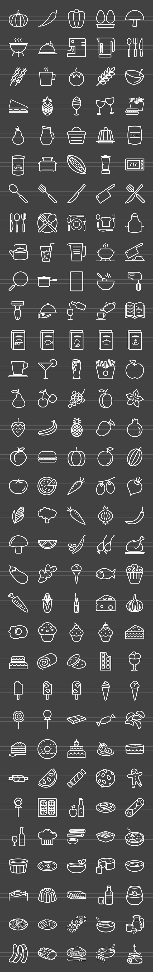 166 Food & Drinks General Line Icons in Graphics - product preview 1