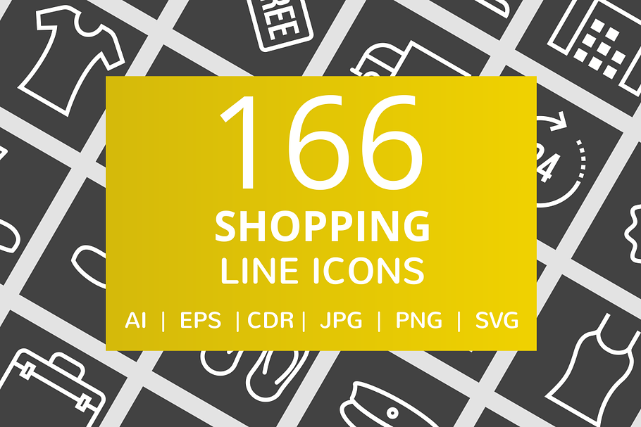 166 Shopping Line Inverted Icons