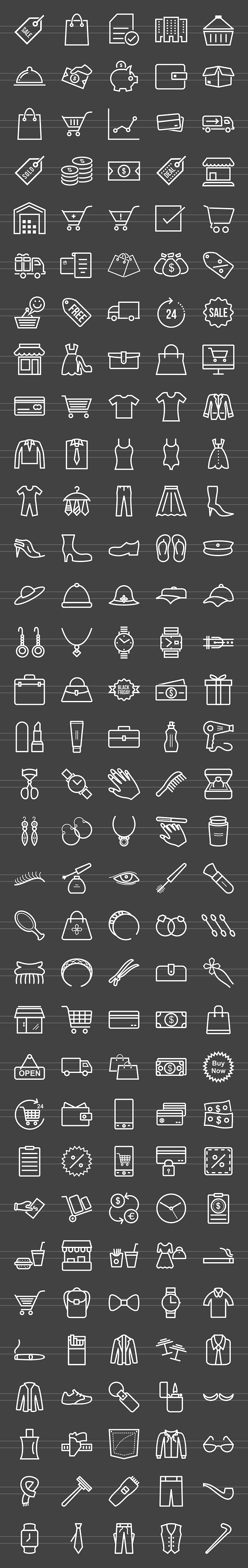 166 Shopping Line Inverted Icons in Graphics - product preview 1