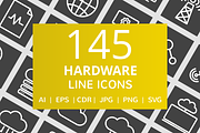 145 Hardware Line Inverted Icons