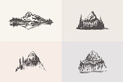 Sketches of mountain landscapes