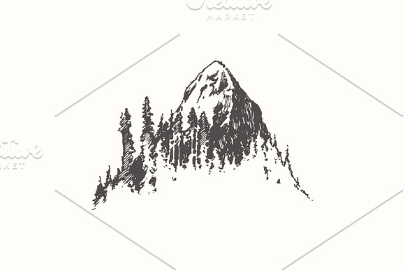 Sketches of mountain landscapes in Illustrations - product preview 3