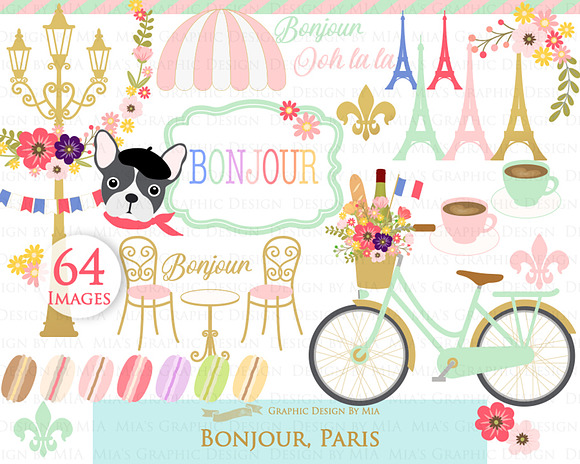 Parisian,Bonjour Paris,Eiffel Tower in Illustrations - product preview 2