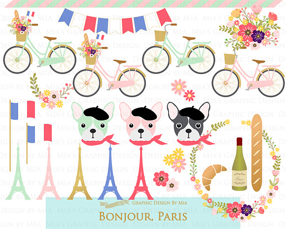 Parisian,Bonjour Paris,Eiffel Tower in Illustrations - product preview 3