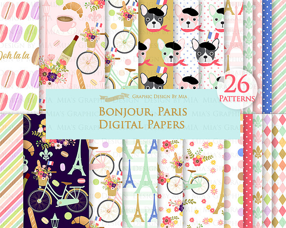 Parisian,Bonjour Paris,Eiffel Tower in Illustrations - product preview 5