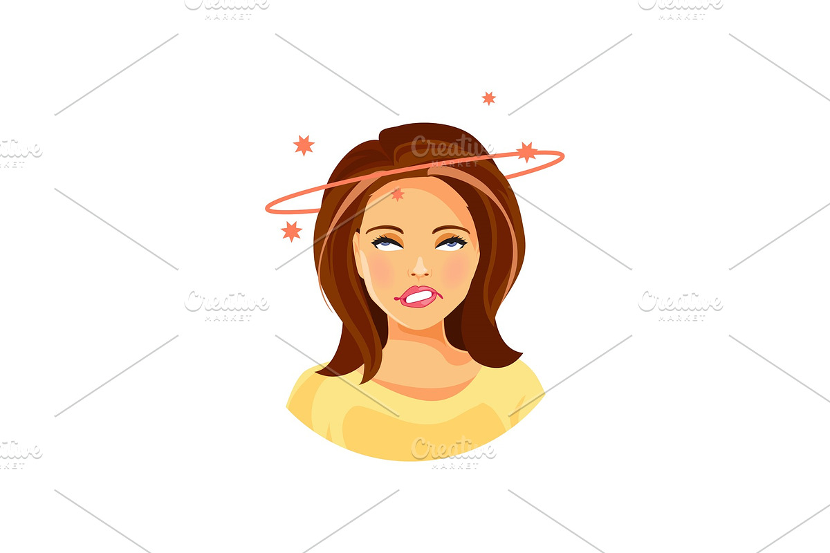 Girl with dizziness in Illustrations - product preview 8