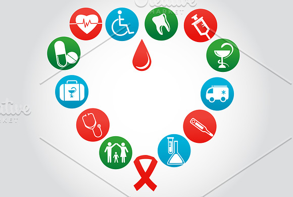 Medical and healthcare icons set in Illustrations - product preview 1