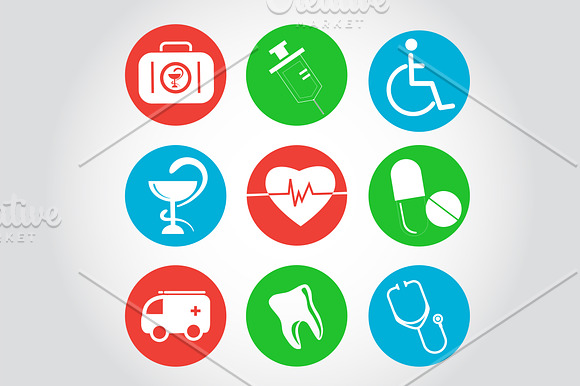 Medical and healthcare icons set in Illustrations - product preview 2