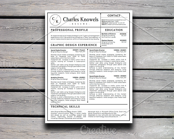 Modern 2-Page Resume CV Template in Resume Templates - product preview 1