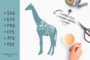 Floral Giraffe -SVG Cut File Clipart