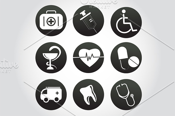 Medical and healthcare icons set in Illustrations - product preview 4