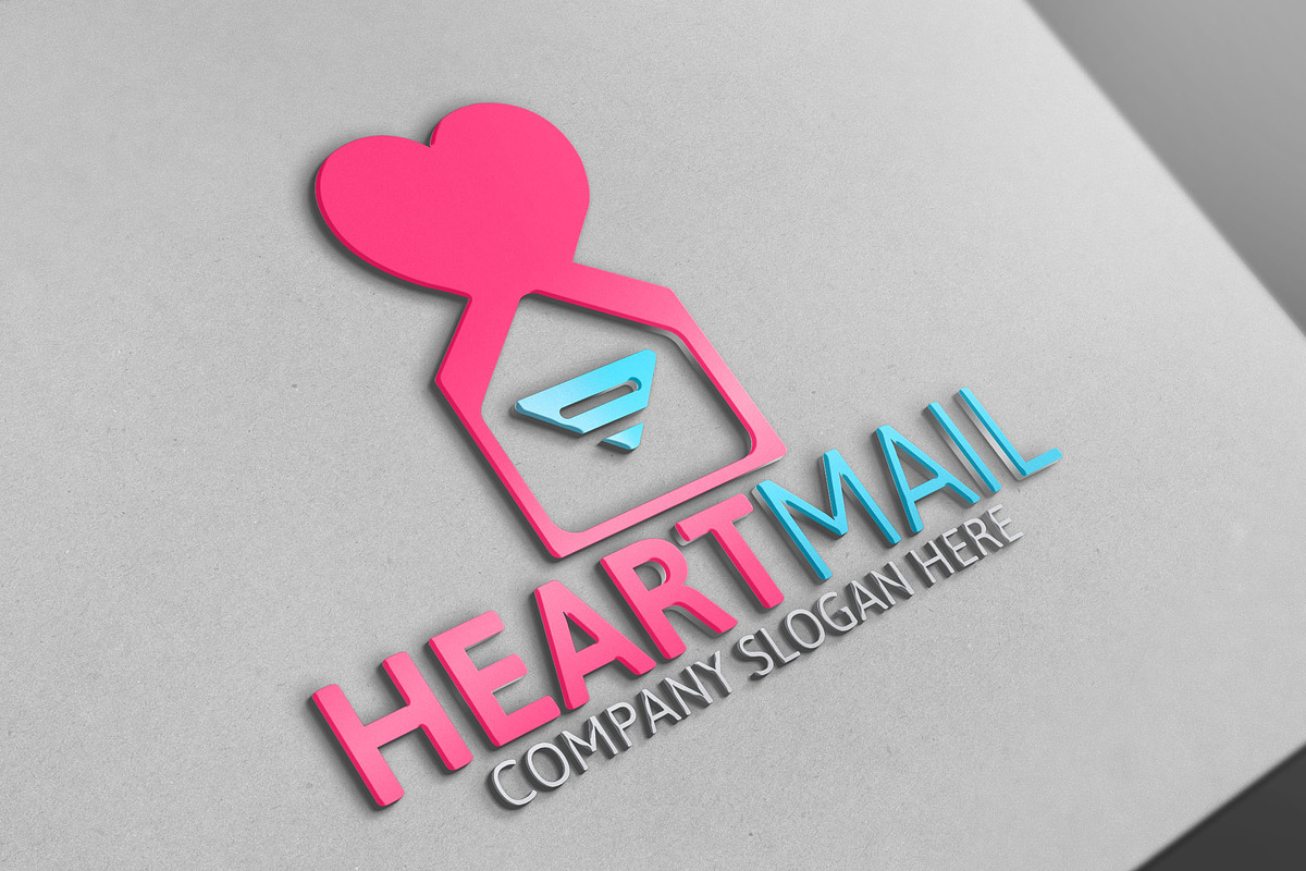 Heart Mail in Logo Templates - product preview 8