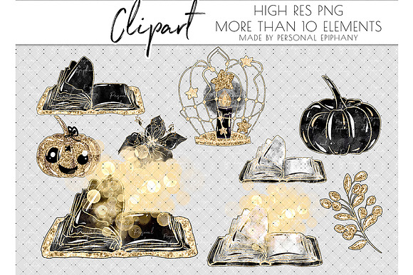 witch clipart, halloween clipart in Graphics - product preview 1