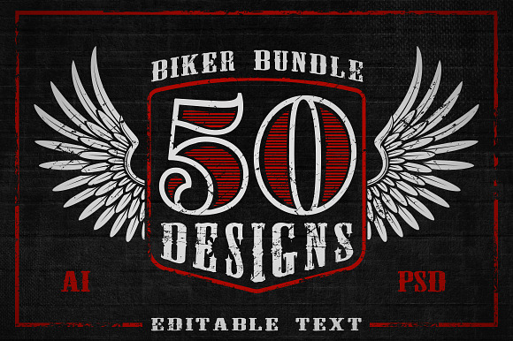 Biker Design Bundle in Illustrations - product preview 12