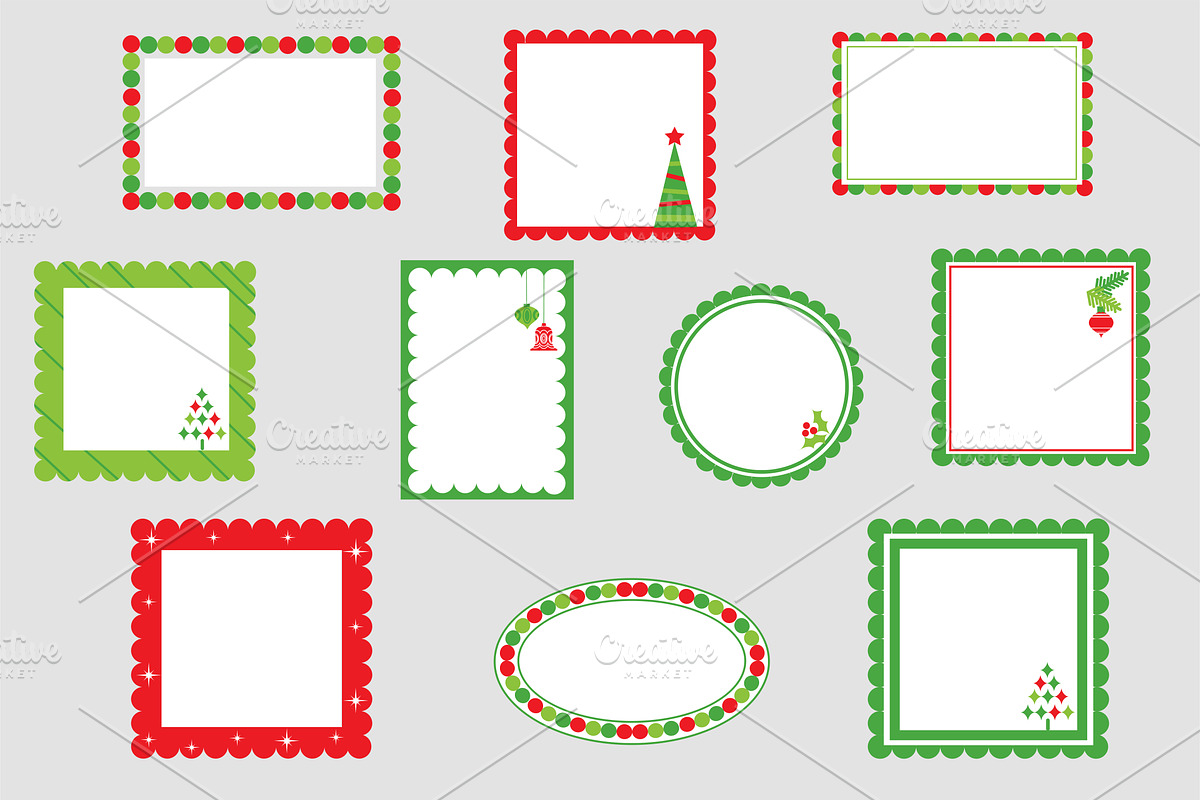 set of vector vintage frames in Illustrations - product preview 8