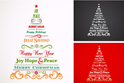 Vintage Christmas trees with text
