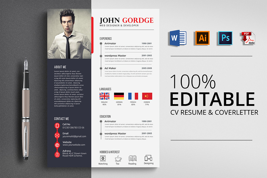 CV Resume Word in Resume Templates - product preview 8