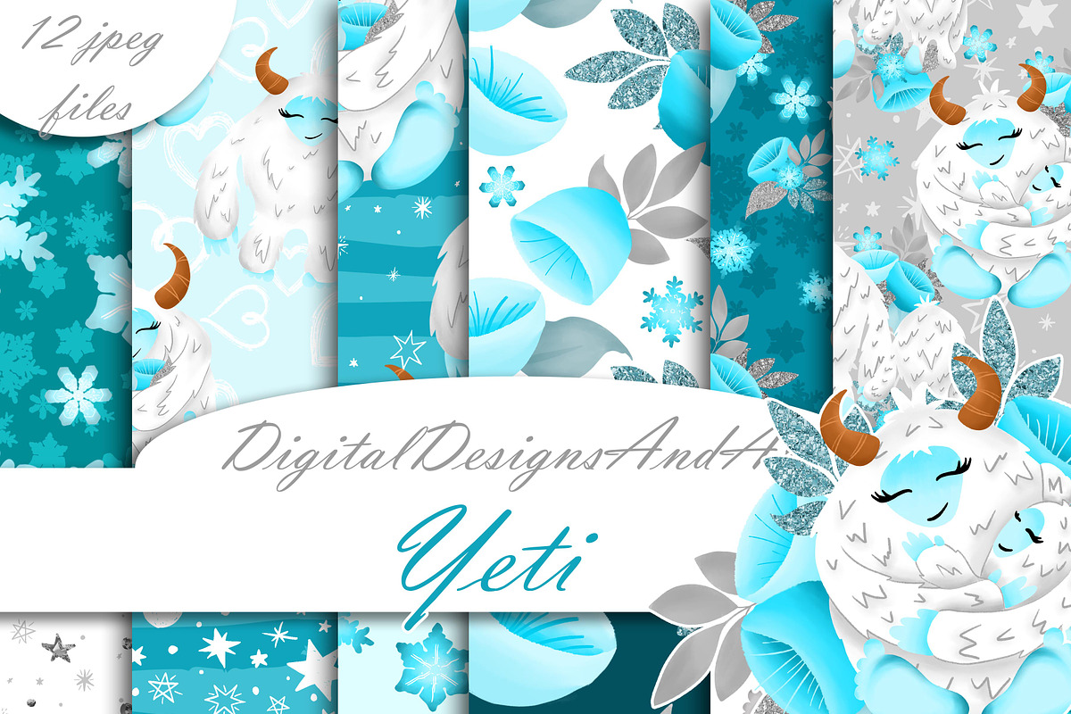 Yeti digital paper in Patterns - product preview 8
