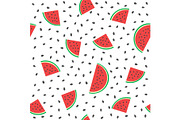 Seamless watermelons pattern. Vector
