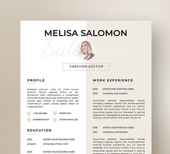 Resume Template 1, 2 page | Florence in Resume Templates - product preview 1