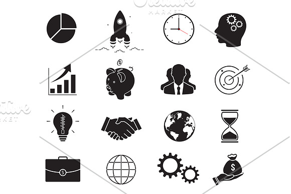 Business icons set in Graphics - product preview 1