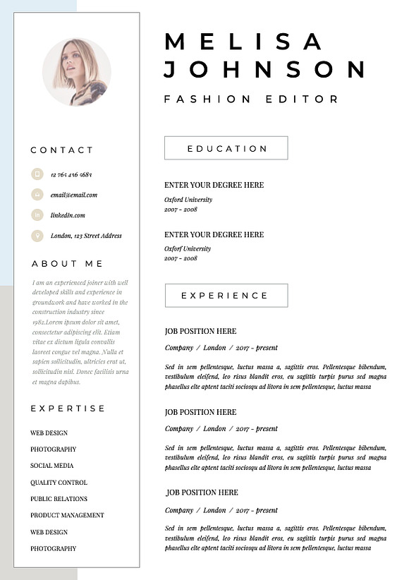 Resume Template 1, 2 page | Seattle in Resume Templates - product preview 2