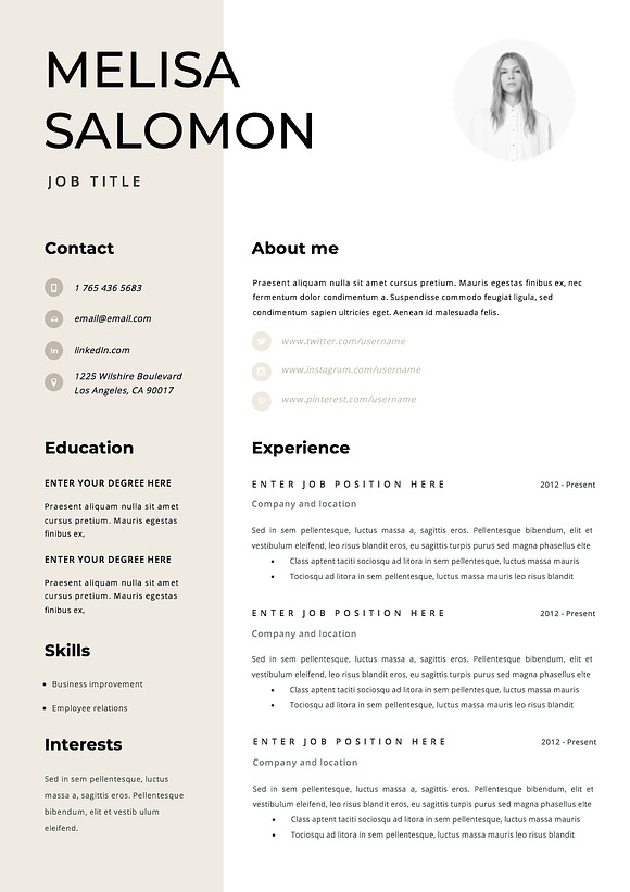 Resume Template 1, 2 page | Rome in Resume Templates - product preview 1