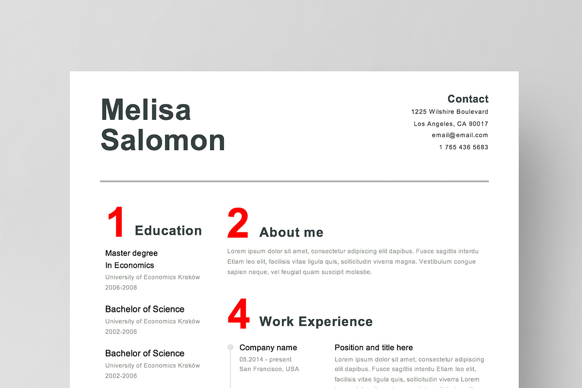 Resume Template 4 page | Swiss in Resume Templates - product preview 8