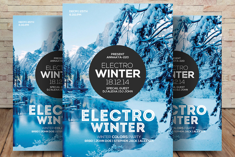 Electro Winter Event Flyer Template in Flyer Templates - product preview 8