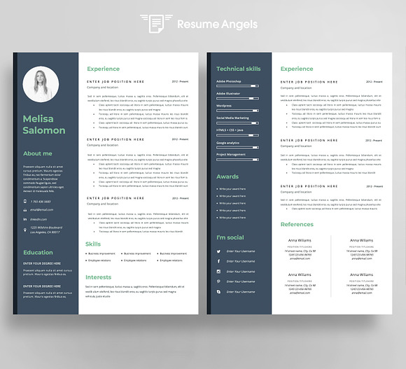 Resume Template 2 page | Budapest in Resume Templates - product preview 2