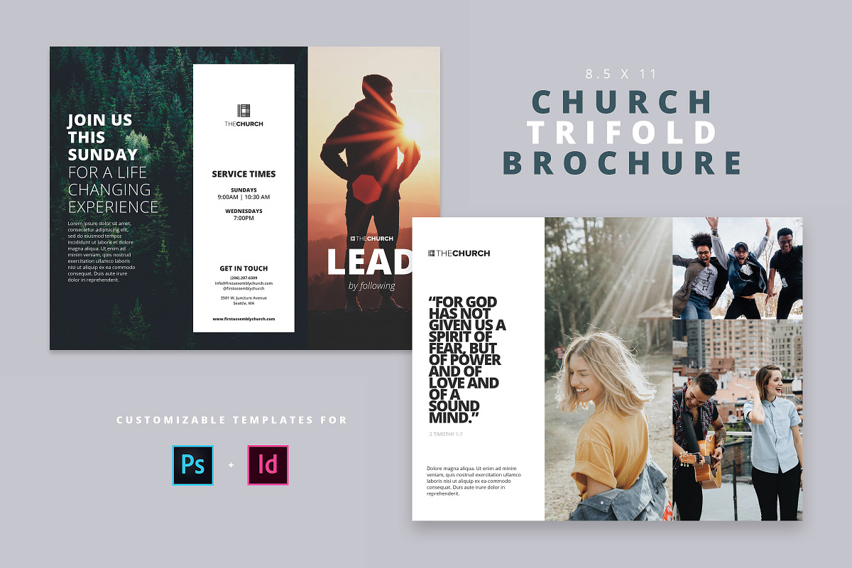 Nue Tri-Fold Brochure Template in Brochure Templates - product preview 8