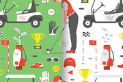 Seamless pattern with Golf game