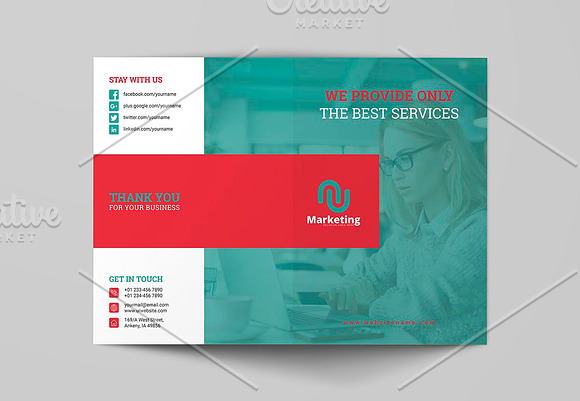 Corporate Bi-fold Brochure Template in Brochure Templates - product preview 1