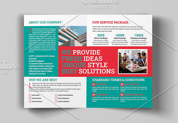 Corporate Bi-fold Brochure Template in Brochure Templates - product preview 2