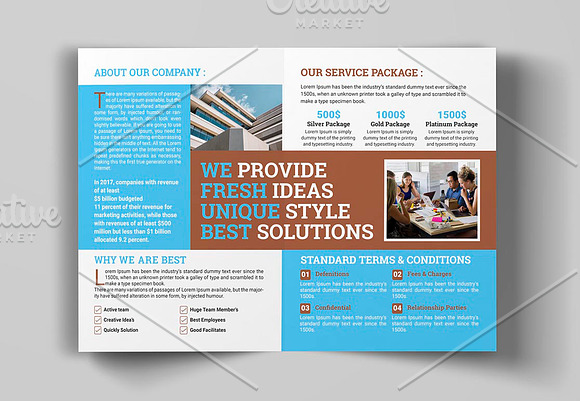 Corporate Bi-fold Brochure Template in Brochure Templates - product preview 4