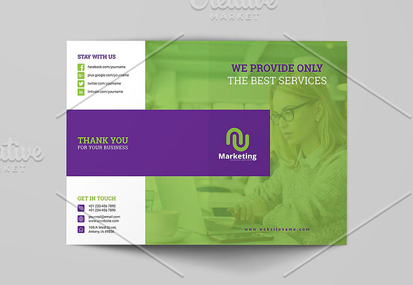 Corporate Bi-fold Brochure Template in Brochure Templates - product preview 5
