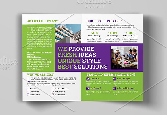 Corporate Bi-fold Brochure Template in Brochure Templates - product preview 6