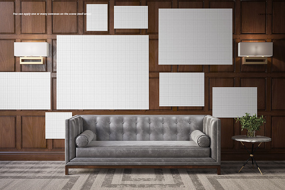 Stylish Room Canvas Print Mockup in Print Mockups - product preview 3