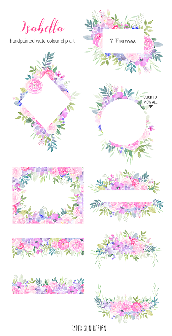 Isabella Watercolour Clip Art Set in Graphics - product preview 2