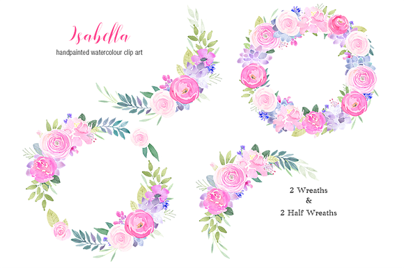 Isabella Watercolour Clip Art Set in Graphics - product preview 5